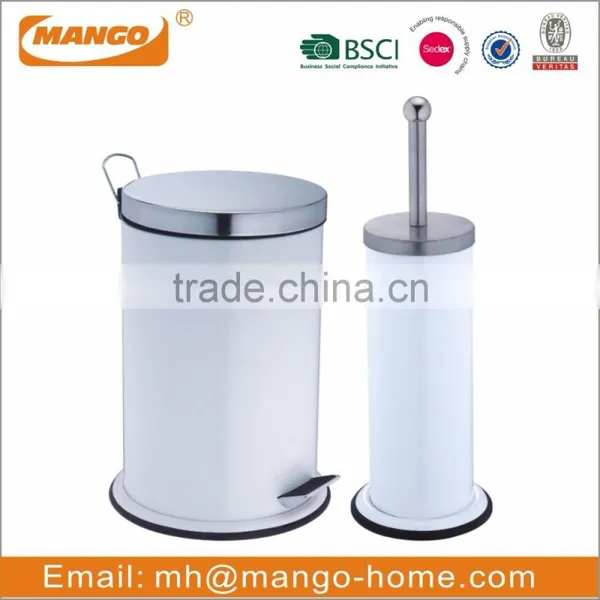 Colorful Metal Toilet Brush and Foot Pedal Trash Can photo-5