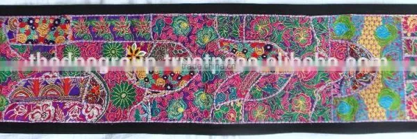 Rare Vintage Recycled Indian Textile Tapestry Fabric - - Indian Handcrafted Table Cover Cum Runner photo-3