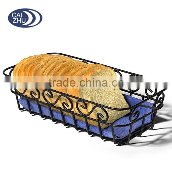 Diversified Scroll Metal Wire Bread Proofing Basket, Black photo-2