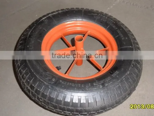 Wheel Barrow Wheel 14x4 Rubber Wheel 4.00-8 With Steel Rim photo-6