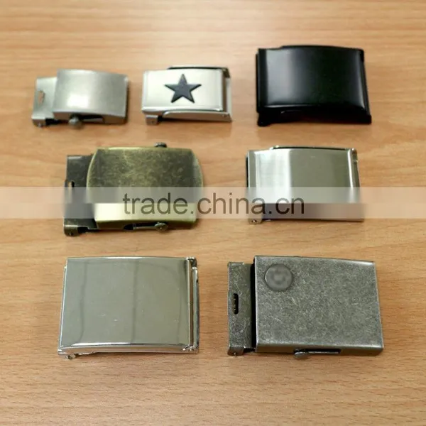 Garment Cloth Metal Stamping Steel Military Buckle Cottom Belt Buckle Nickel Plate Black Antique Brass photo-2