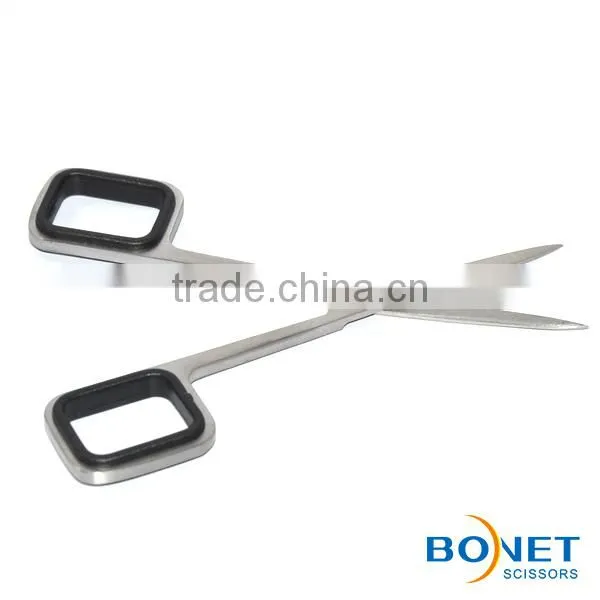 SEM0014 4-3/4'' Stain Polished Blades Square Handle Nose Hair Scissors photo-5