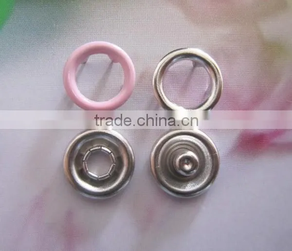 Enviromental-friendly Baby Jumpsuit Brass 4 Part Nickel Color Ring Style Prong Snap Button 9.5mm photo-4
