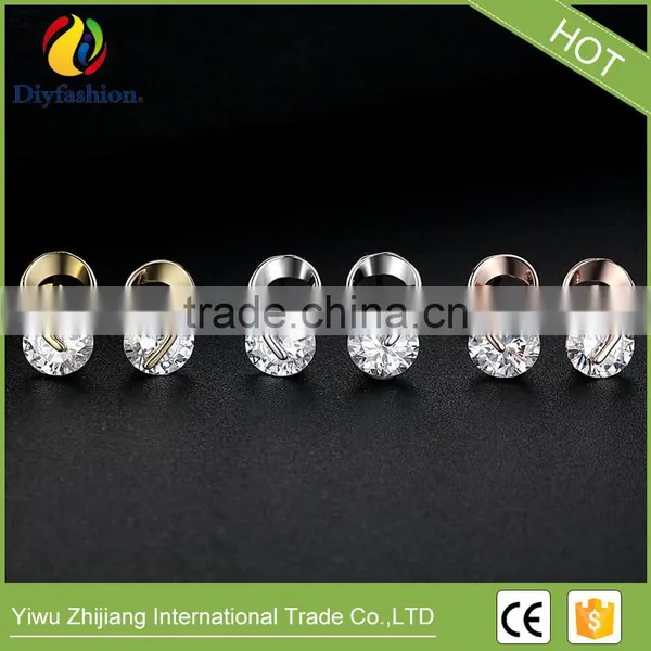 Cubic Zirconia Diamond Rotary Stud Earrings for Women photo-6