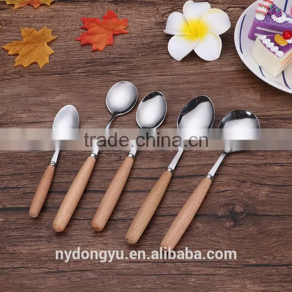 Wood Handles Stainless Steel Spoon Tableware/chyi Fork Knife Chopsticks Cultery /fancy Dining Tableware photo-2