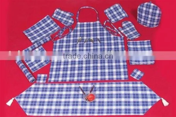 100% cotton yarn dyed Kitchen set