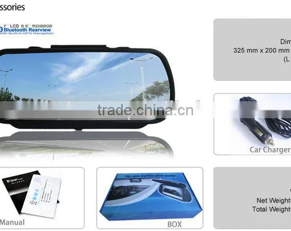 High Definition Bluetooth Handsfree 7 Inch Rearview Mirror GPS photo-4