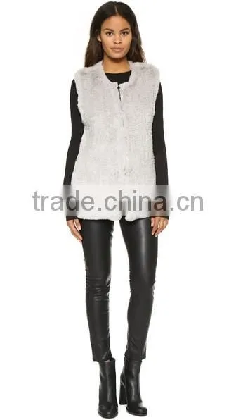 YR355 New Arrival Cheap Fur Vest Knitting/Australia Hot Sale Rabbit Vest photo-2