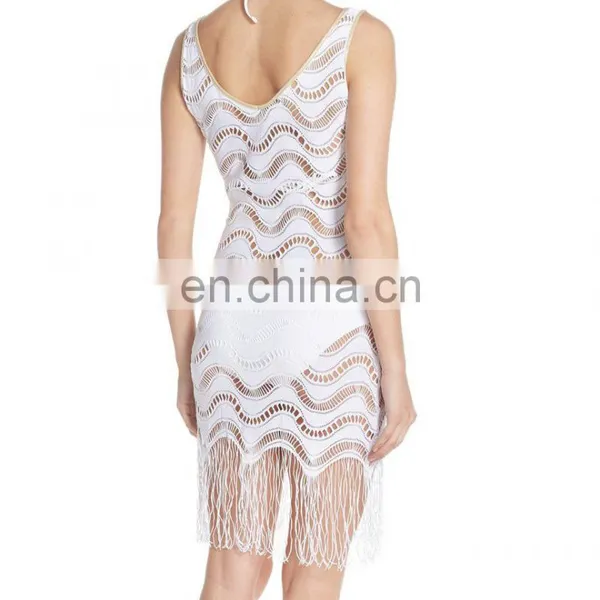 C94 Fringe Trim Cover-Up Beach Dress photo-3