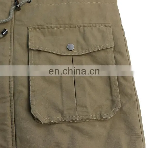 High Quality Cotton Parka With Detachable Hood Mens Parka Jacket photo-4