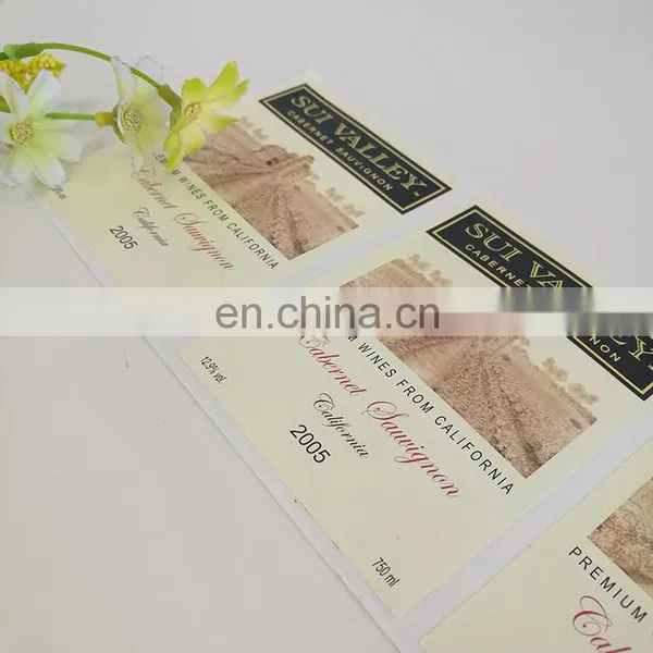 Cheap Adhesive Label Sticker Custom Premium Wine Sticker Label Printing photo-3
