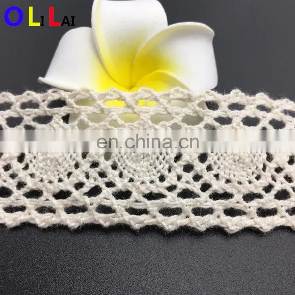 OLCT003 3cm Wholesale White African Cotton Tulle Lace Crochet for Ladies Clothes photo-5
