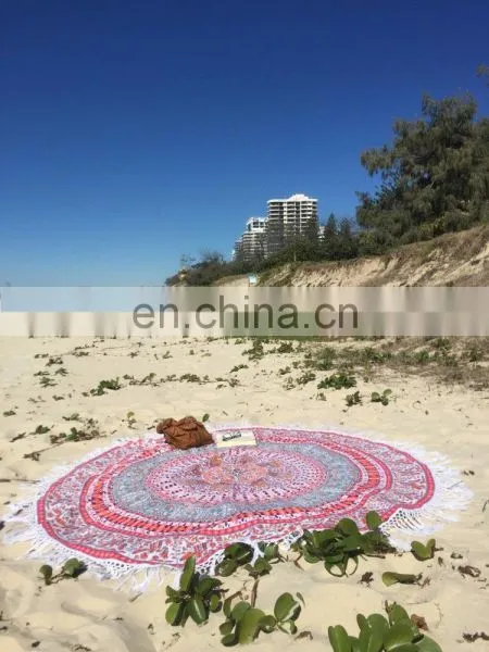 Indian Ombre Tassels Round Mandala Table Cloth Throw Hippie Yoga Mat Towel Bohemian 72" Round Table Cover Throw Wholesale Lot photo-3