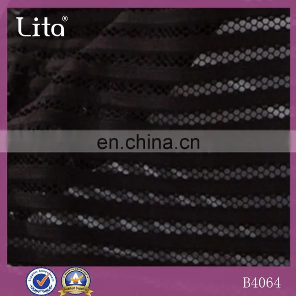 Autumn and Winter Fashion Striped Mesh Lace Fabric for Lady Dresses