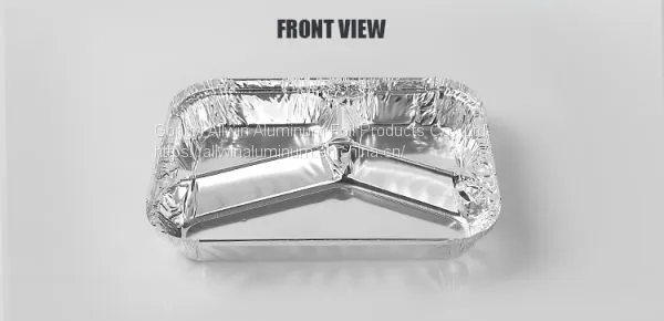 780ml 3 Compartment Food Takeaway Container / Disposable Aluminum Foil Plates