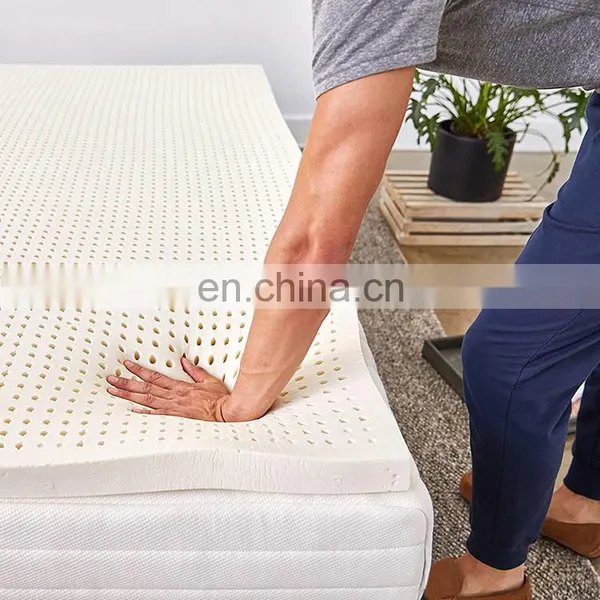 2020 Amazon Hot Sale Home Textile Hypo-allergenic King Size Zipper 100 Natural Latex Mattress Toppers With Removable Cover photo-2