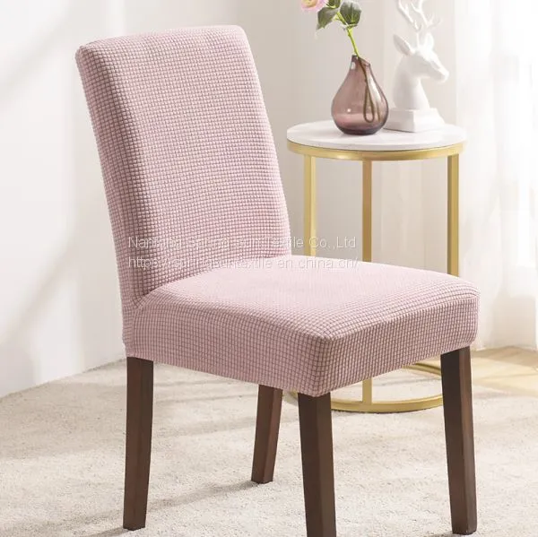 Grey Velvet Stretch Dining Room Chair Covers Soft Removable Dining Chair Slipcover photo-3
