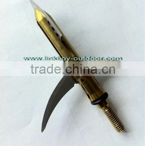 Linkboy Outdoor Hunting Arrow Broadheads,Expandable Steel Blades Arrowhead Tip 100 Grain Archery Hunting photo-2