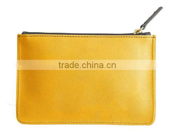 Saffiano Leather Bag Genuine Leather Zip Pouch Clutch Bag Simple Clutch Bag Travel Leather Pouch for Women photo-6