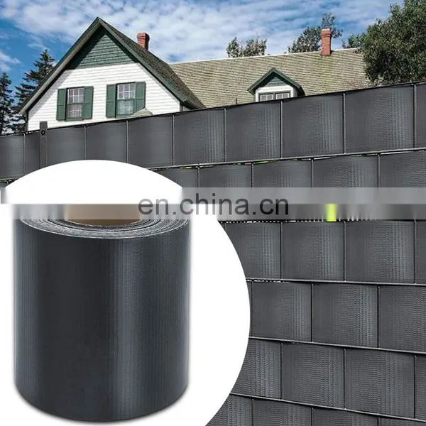 Anthracite Color Pvc Tarpaulin Privacy Stripe Screen Fence Strip Rolls photo-3