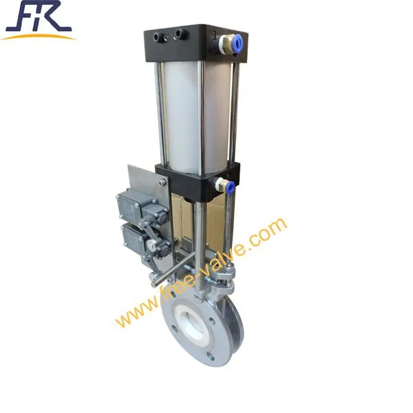 3 Inch Pneumatic Stainless Steel Ceramic Lined Knife Gate Valve photo-3