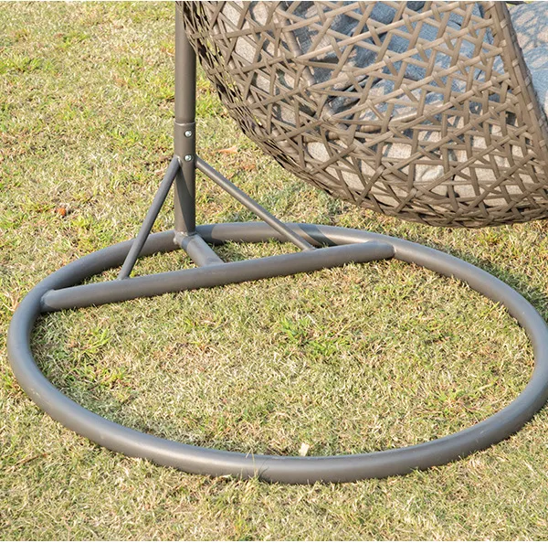 Durable Modern Outdoor Furniture Hanging Egg Swing Chair With Cushion PE Rattan Metal Frame Living Room Hotel Bedroom Courtyard photo-4