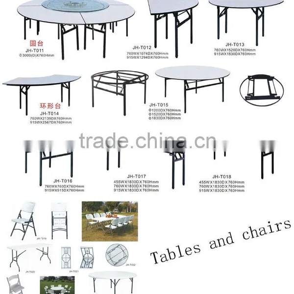 Plywood Pvc Edge Banquet Folding Round Table photo-3