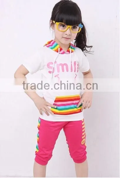 2015 Children Sports Wear Plain T-Shirt and Sport Pants / Wholesale Clothing Made in China Jiangxi photo-5