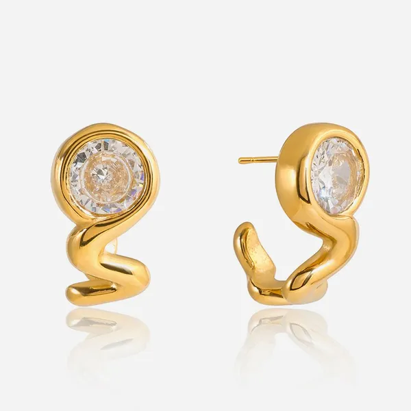 Exaggerated Hip Hop Style Drop Oil Flower Stud Earrings - Custom Fashion Jewelry