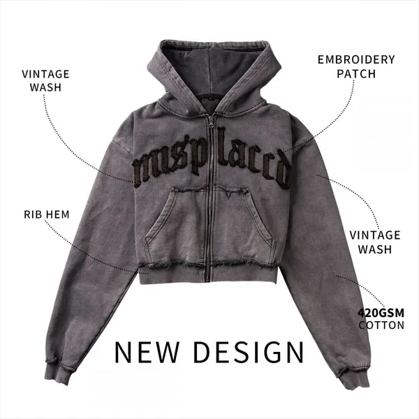 Custom Men 100% Cotton Graphic Hoodie 420 Gsm Streetwear Custom Print Drop Shoulder Heavyweight Boxy Zip up Hoodie for Men photo-2