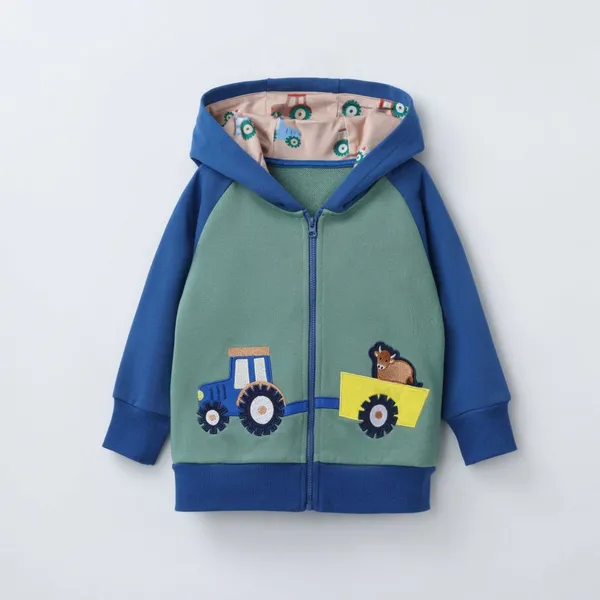 Boys’ Dinosaur Appliqué Full-Zip Hooded Jacket photo-2