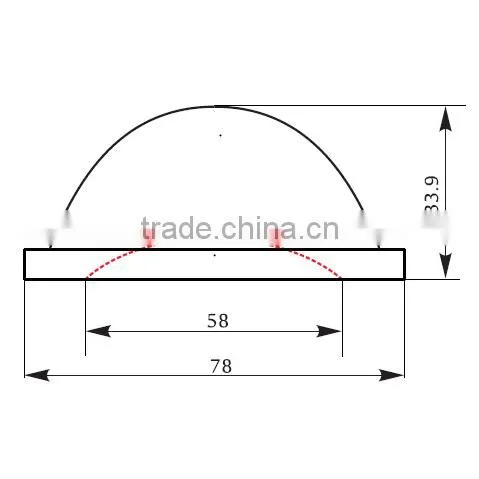 78mm 100W Bay Light Led Lens With 90 Degree Viewing Angle photo-2