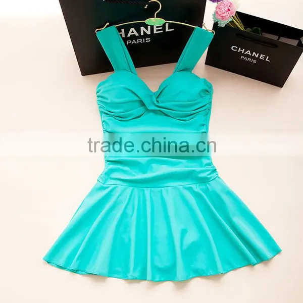 2016 High Quality Lady Swimsuit Dress Nylon With Lycra Swimming Suit photo-3
