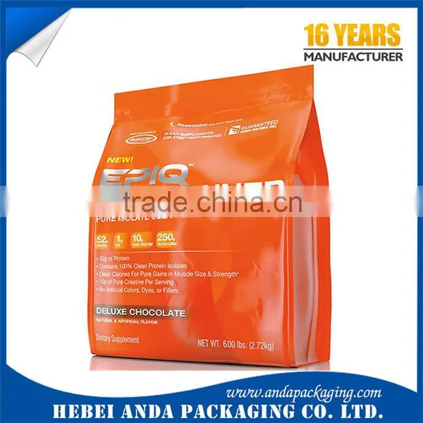 Whey Protein Stand up Pouch for Packaging Powder Products/Plastic Laminated Stand up Zipper Bags Design photo-4