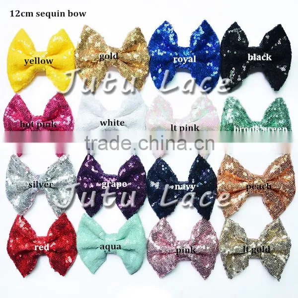 Hot Selling Big Sparkle Sequin Fabric Hair Bowknots Headband Accessory,bow for Clothes/clips/head Wraps photo-6