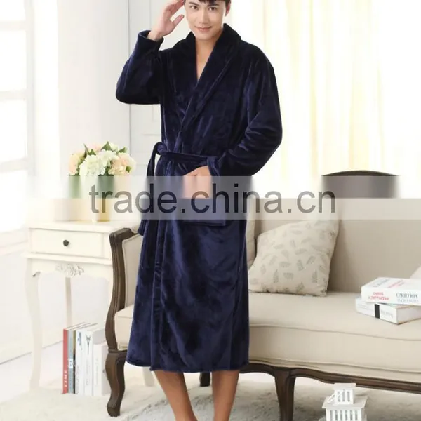 Bath Robe Female Night Gown Men Spa Flannel Bathrobe Unisex Pajamas Thick Long Sleeve Nightgown Sleepwear Kimono Womens Gowns photo-2