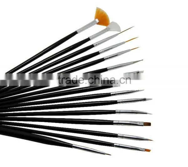 3 Colors Nail Art 15 Pcs Gel Design Pen Painting Brush Set Draw Flowers Dot Tips photo-2