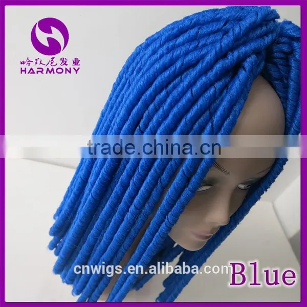 ( Blue Color ) HARMONY 18inch 110grams Synthetic Soft Dreadlocks Hair / Synthetic Dread Locks Hair Extensions Weave photo-3
