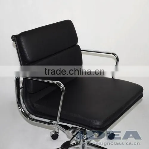 Replica Charles Low Back Desk Chair- Black Color Genuine Leather photo-6