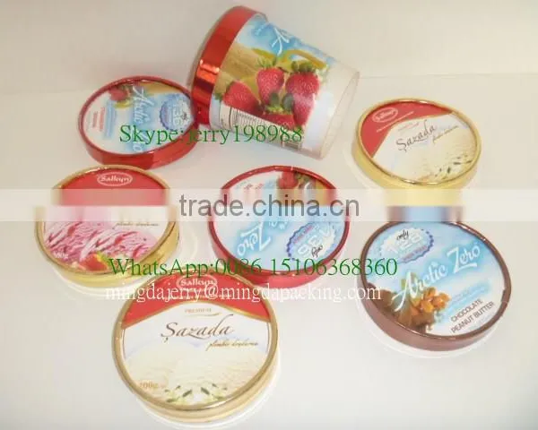 550ml Paper Ice Cream/dessert/Yogurt Container, Cup With Flat Lid,Spoon,Wooden Stick photo-4