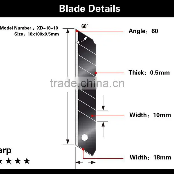 18mm Snap Off Blade Plastic Handle Knife Auto Lock Slider Stationery Cutter photo-5