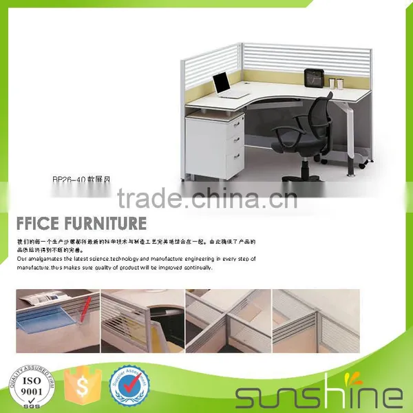 Practical 4 Seating Workstation Partitions Desktop Glass Partition With Keyboard Trays photo-5
