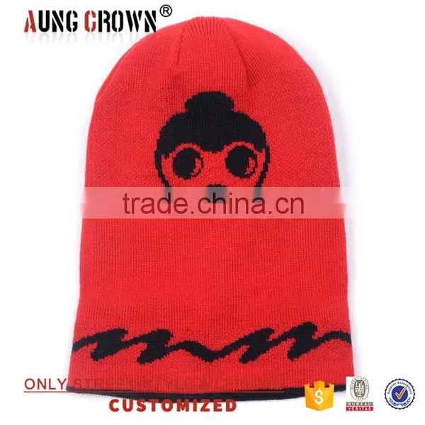 Hot Sell 100% Acrylic Pom Pom Custom Knitted Acrylic Beanie photo-6