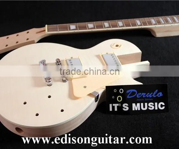 DIY Electric Guitar Kits With Hardware Solid Mahagany Body Tiger Maple Top MX-002 photo-2