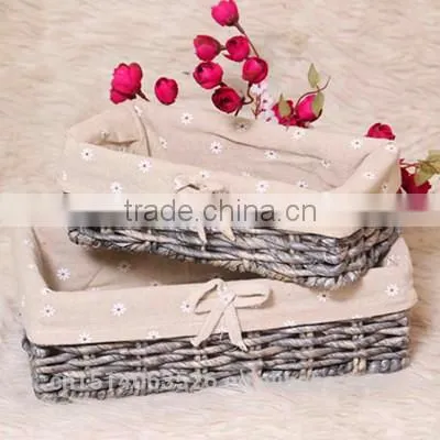 Set of 2 Maize Weaved Remote Storage Baskets