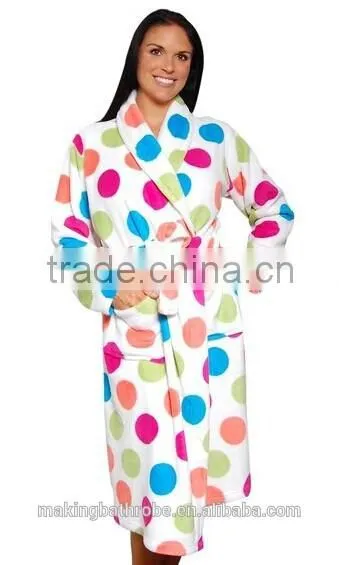 Women Wholesale Coral Fleece Microfiber Leopard Bathrobe photo-4