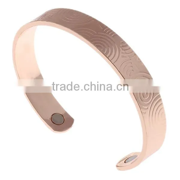 Men's Jewelry Pure Cooper Magnetic Energy Bracelets Bangles Tourmaline Power Therapy Magnets Brass Bangle Jewelry For Men photo-5