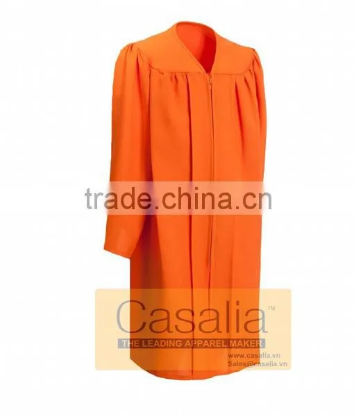 Wholesale Best Quality Adult Matte Orange Graduation Gowns and Caps For School photo-2
