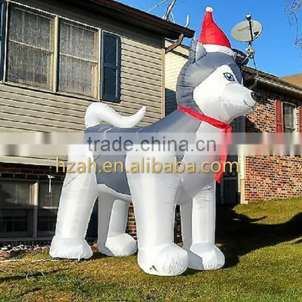 Lighting Inflatable Husky With Hat for Christmas Decoration photo-2