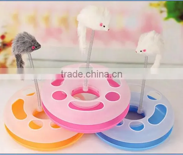 Pet Cat Kitten Cicle Play Toy With Spring Rat and Ball Funny Cat Toy - 29 cm photo-2